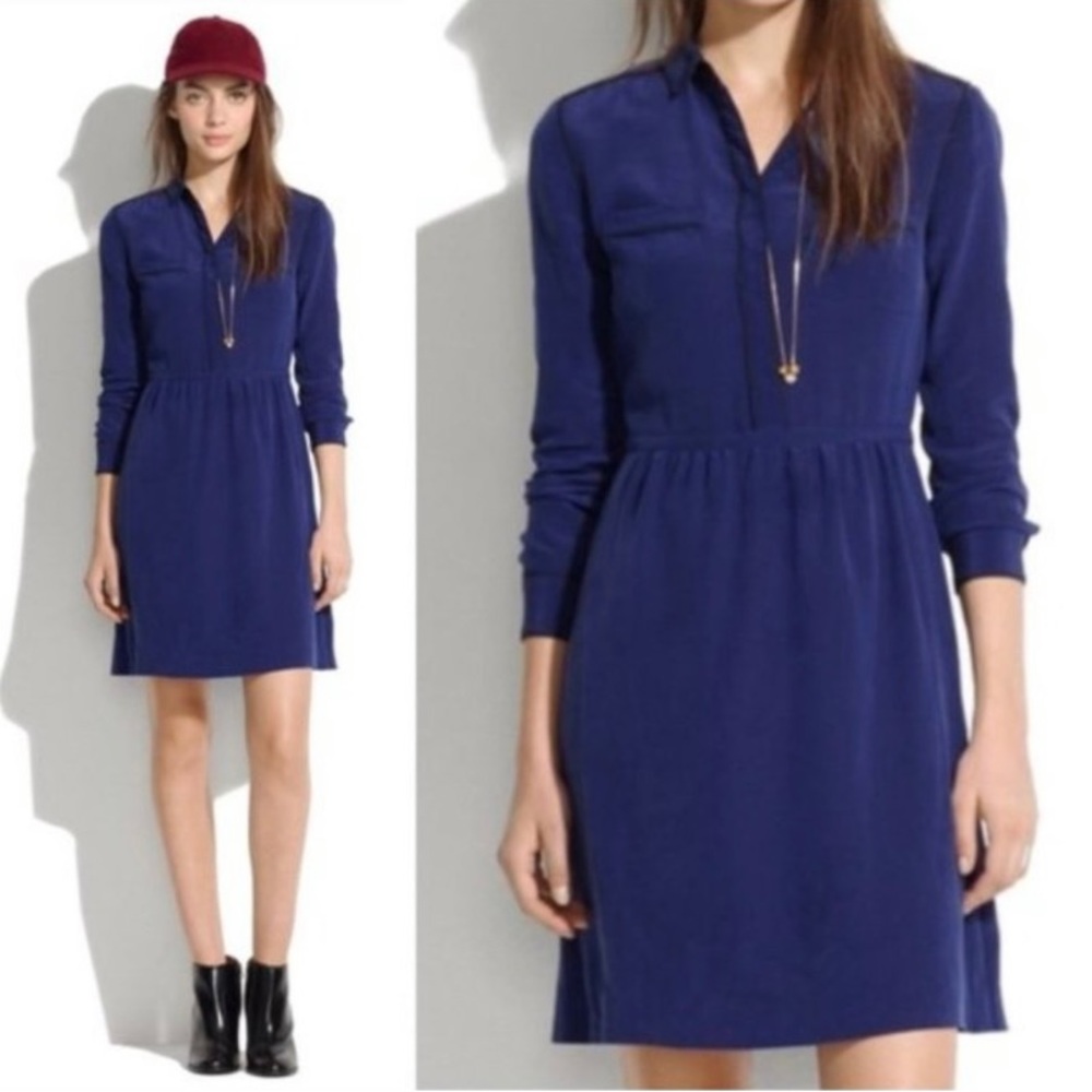 Madewell 100% Silk Cinema Shirt Dress 2